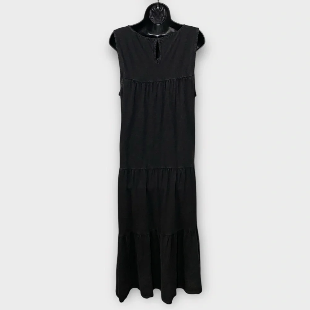 Wonderly Black Light Acid Wash Tiered Sleeveless Maxi Dress Size XL - Picture 3 of 6
